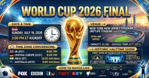 Read more about the article What Time is the World Cup 2026 Final? Date, Venue & How to Watch