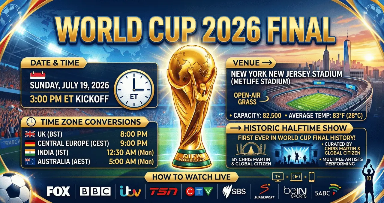 Read more about the article What Time is the World Cup 2026 Final? Date, Venue & How to Watch
